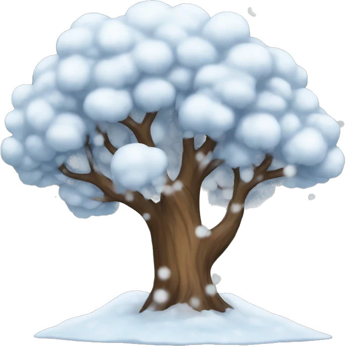 tree with snow  emoji