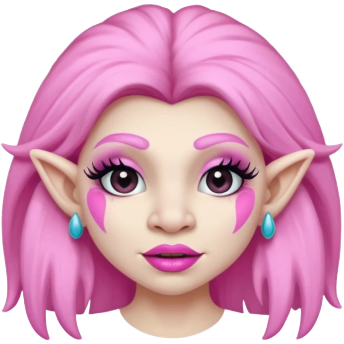 🧌 this but with pink lipstick and pink nails and eyelashes emoji