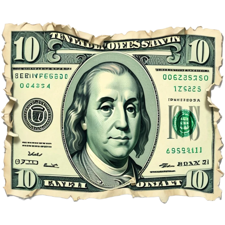 Ripped money bill emoji