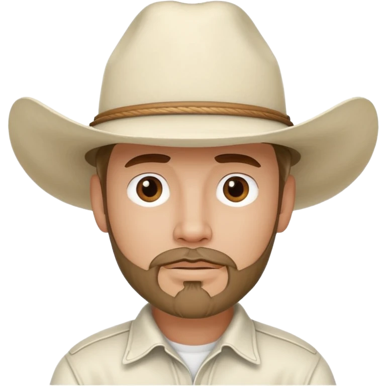 man with a goatee wearing a white cowboy hat emoji