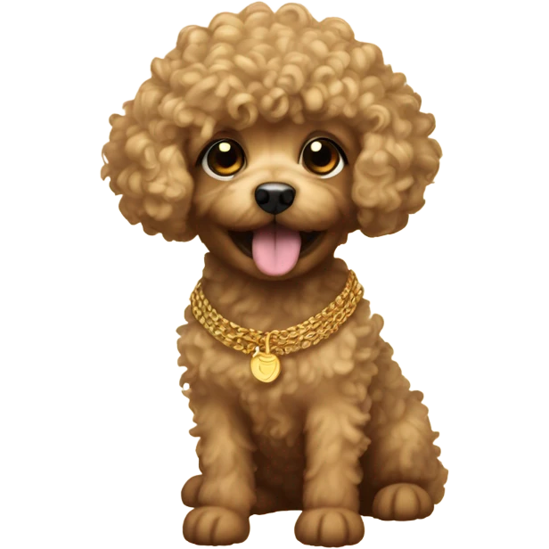 Small curly hair dog with gold fur  emoji
