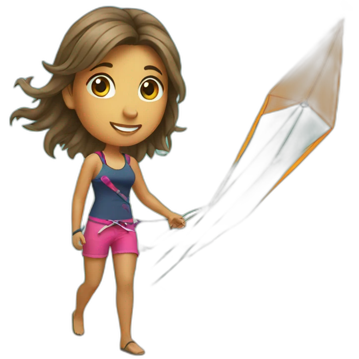 Kitesurfer girl with kite emoji