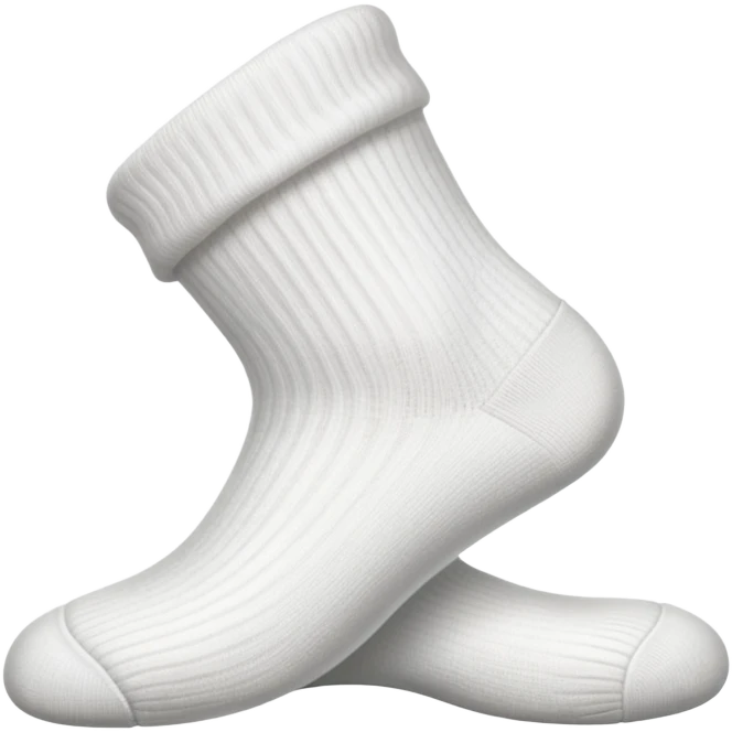 smelly white sock on feet, sole view and shape emoji