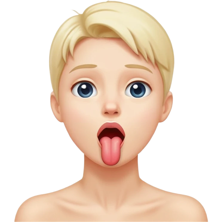 person with hand on neck, sticking tongue out, looking up emoji