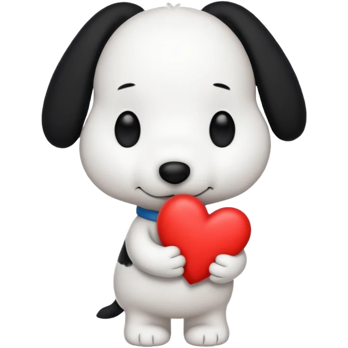 snoopy con un corazón entre los brazos  emoji