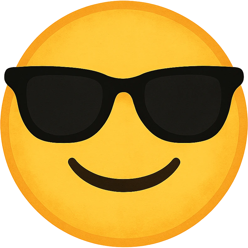 yellow face with sunglasses emoji