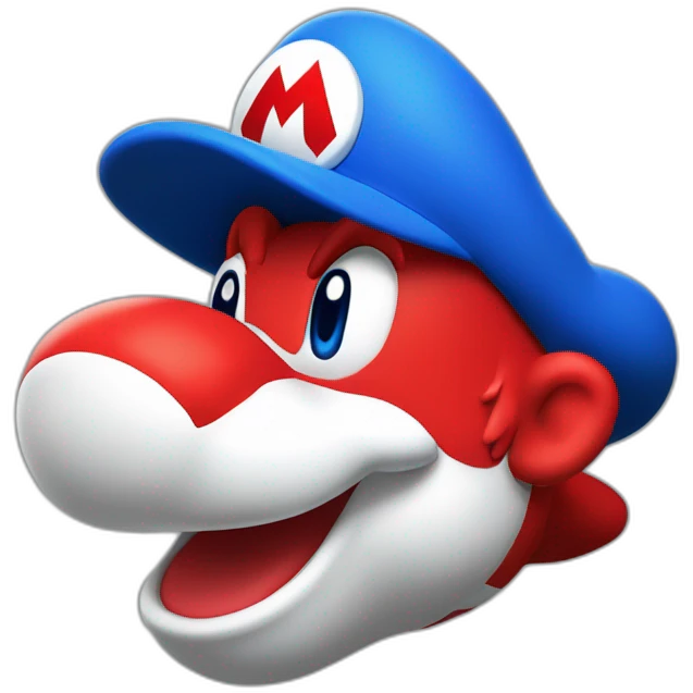 Yoshi mario bleu blanc rouge emoji