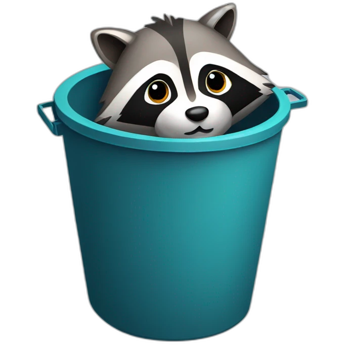 Funny raccoon in bin emoji