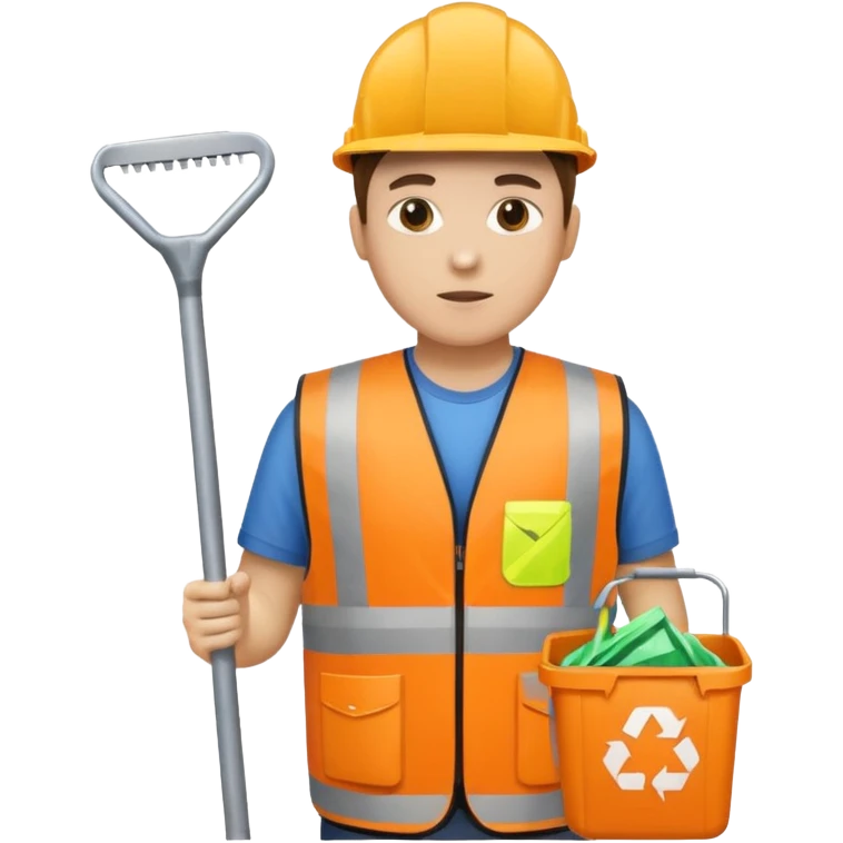 Waste Management, safety vest, trash picker emoji
