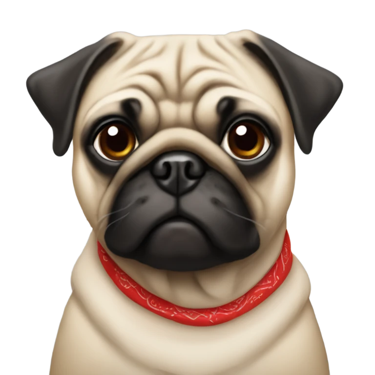 Pug with a red bandanna  emoji