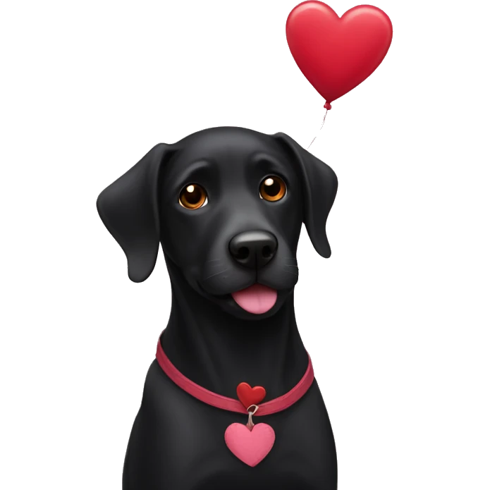 Black dog valentine  emoji