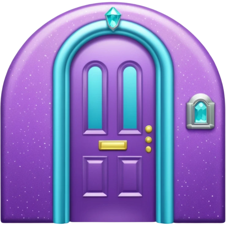 Glitter Purple and Cian door emoji
