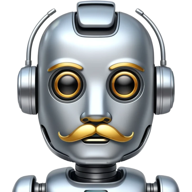 Sci-fi robot with mustache  emoji