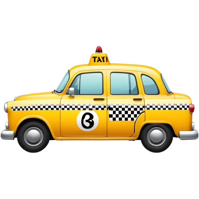 yellow taxi cab with checker pattern on the side emoji