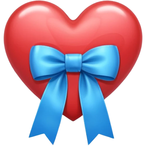 heart with blue ribbon bow emoji