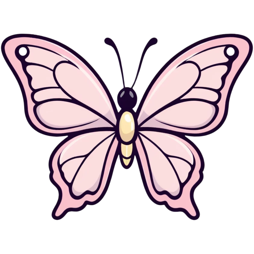 Light pink pearlescent butterfly emoji