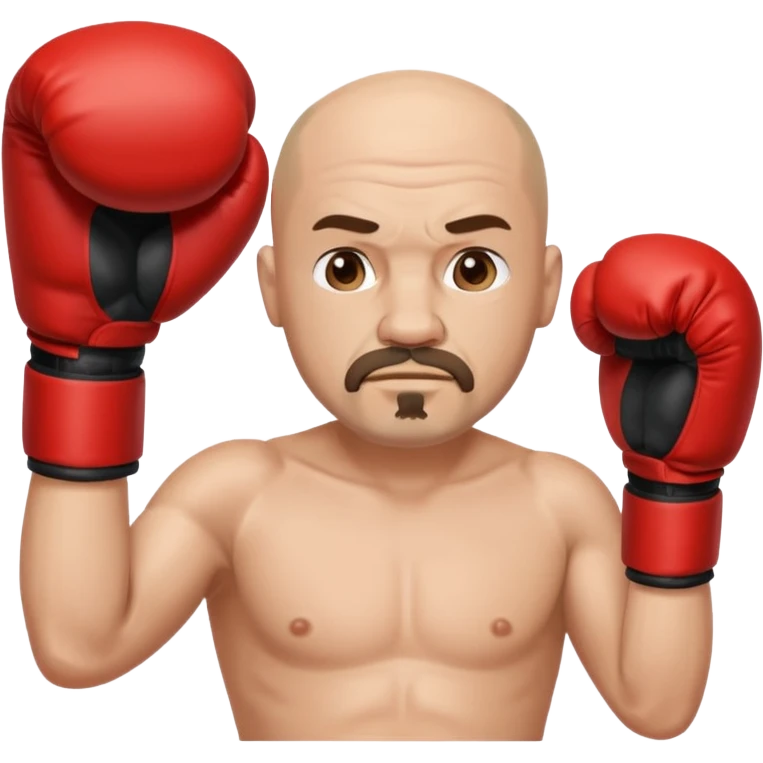 White middle age boxer goatee bald head emoji