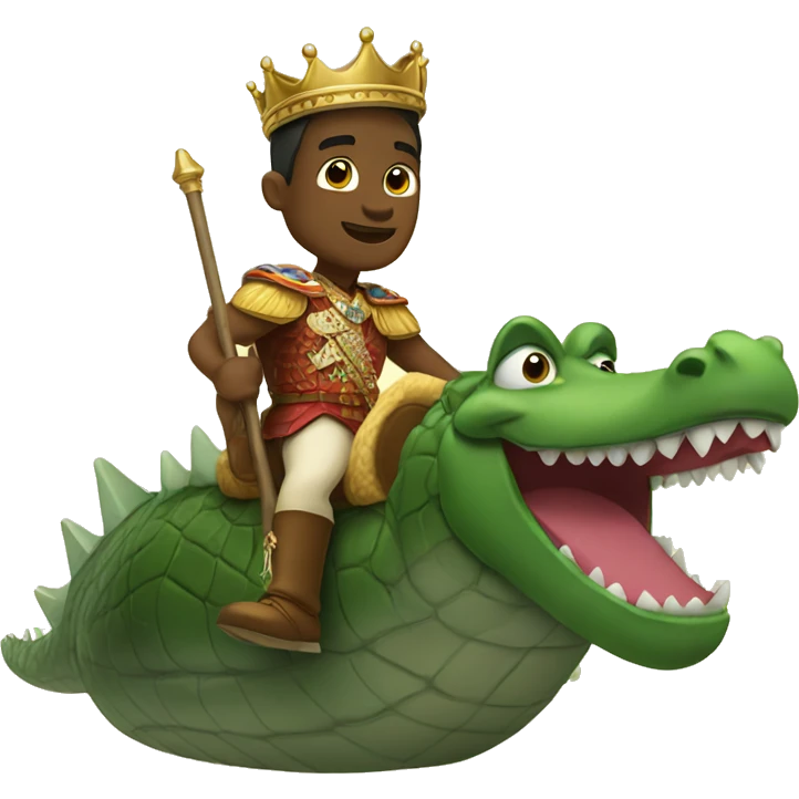 King riding an alligator  emoji