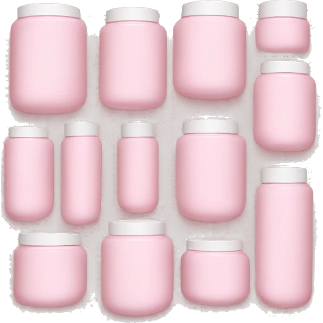 Pastel pink skincare jars emoji