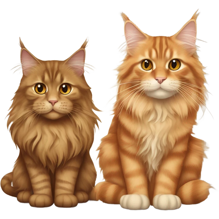 Brown maine coon cat with orange cat emoji
