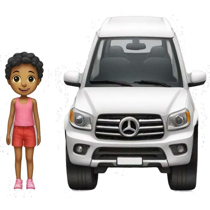 Enfant de 5ans avec une voiture luxe emoji