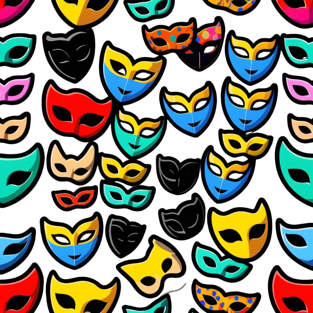 colorful party mask emoji