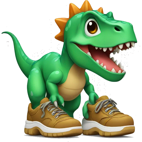 Dinosaur with shoes emoji