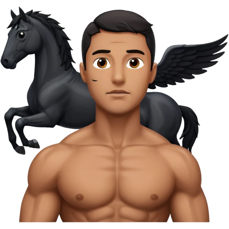 Let him look upA black flying horse emoji