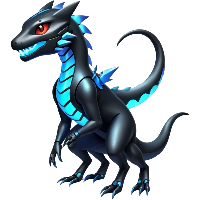 Modern Futuristic Iridescent Cyber-Salandit-Litten-Hybrid (Full body) emoji