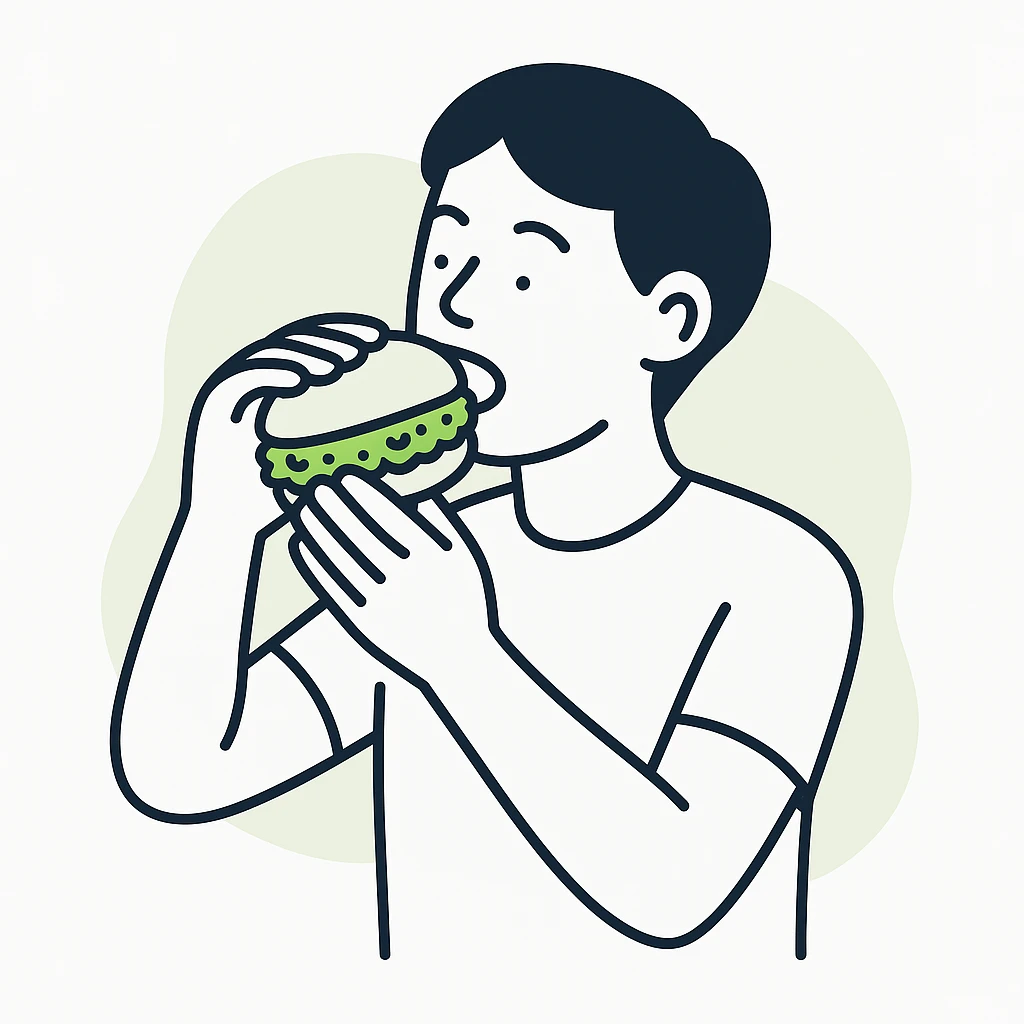 person eating sloppy joe emoji