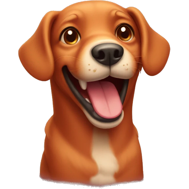 Smiling red dog emoji