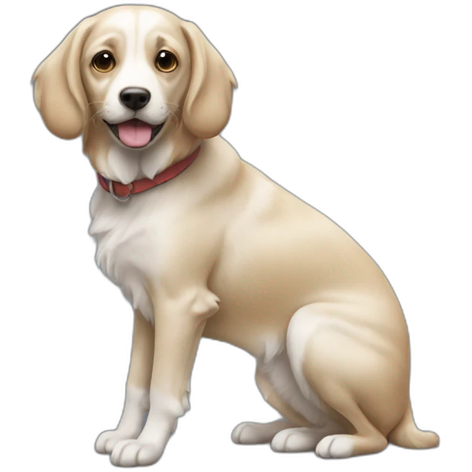 Chat sur un chien emoji