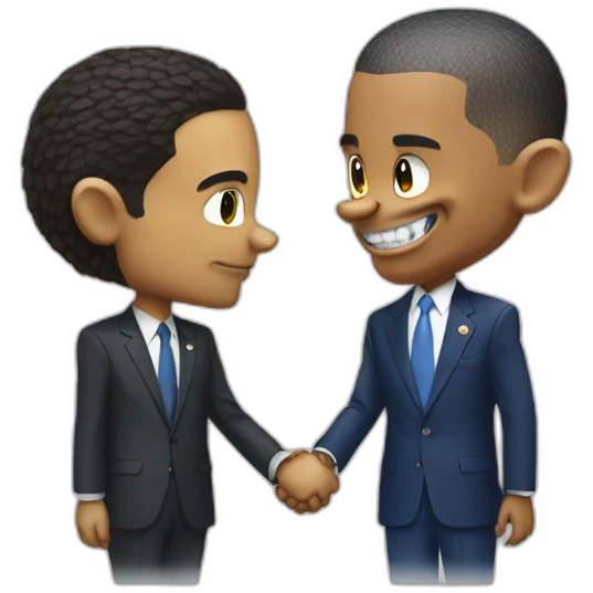 Barack Obama and sonic the hedgehog holding hands emoji