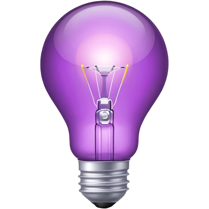Create a glowing light bulb icon in shades of purple. Convey ideas and innovation. Keep it simple and clear. emoji