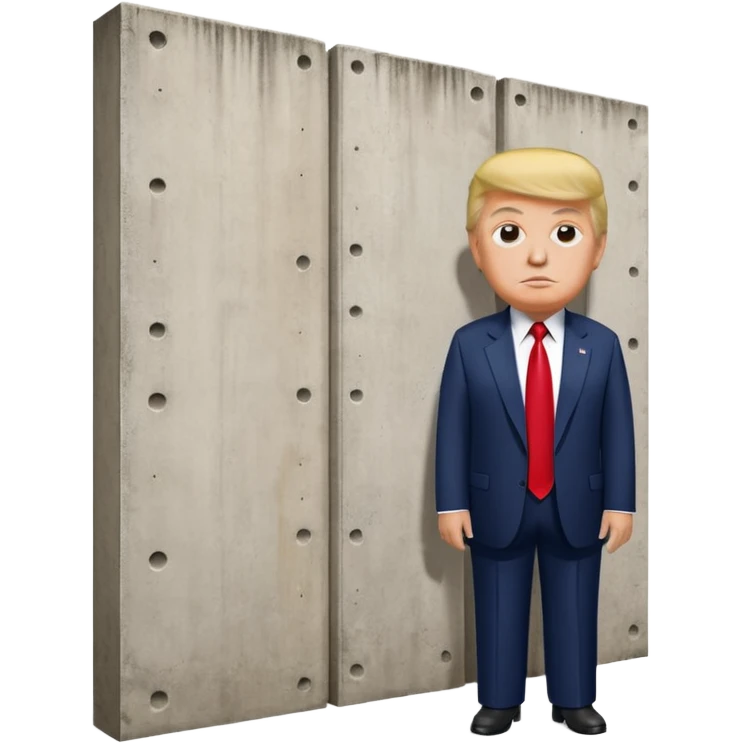 donald trump and his wall boarder by mexico emoji