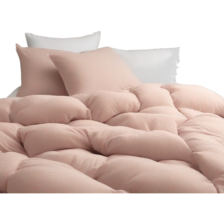 Dusty pink comforter and white pillows on bed emoji