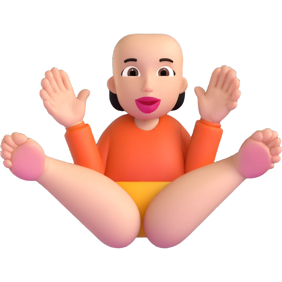 human with big lips, hands, and feet emoji