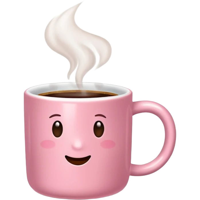 plain pink mug of steaming coffee emoji