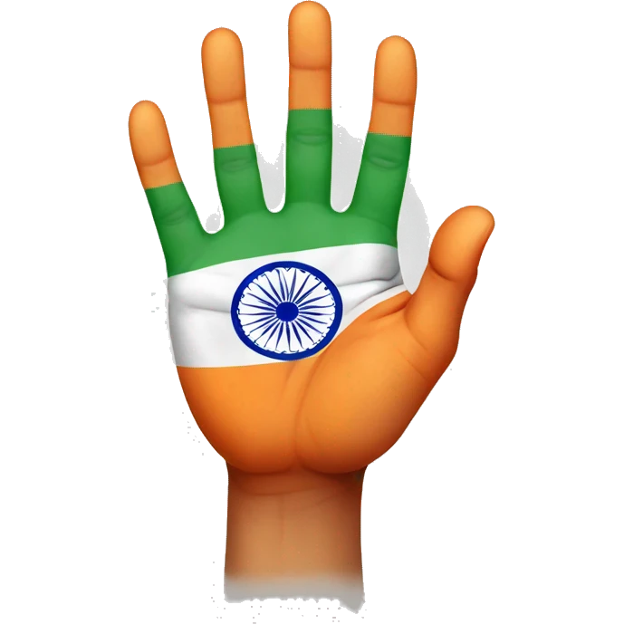 Hand with indian flag only 5 finger  emoji