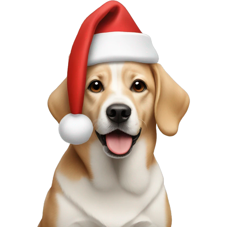 Santa hat on a dog emoji