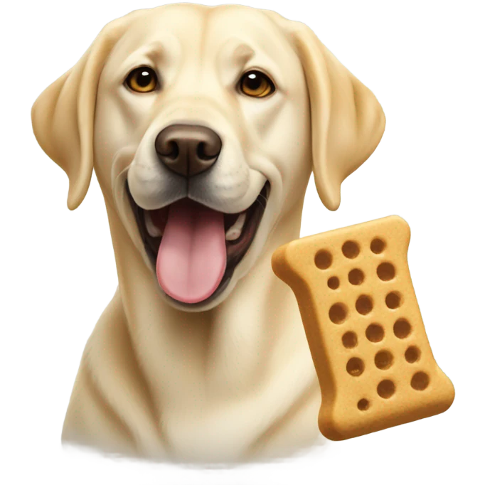 Yellow lab eating treat emoji