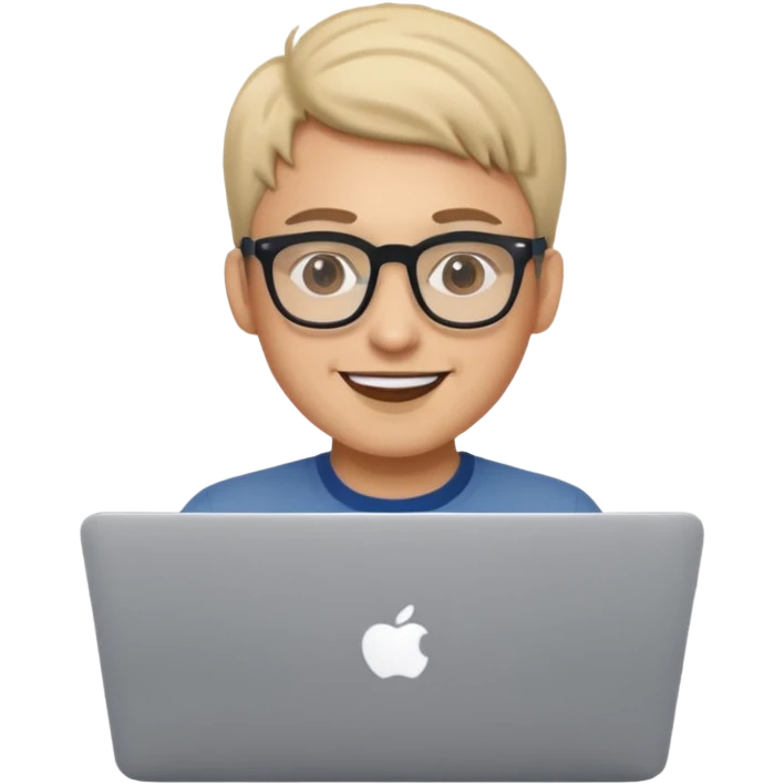 happy Graphic designer whit a MacBook emoji