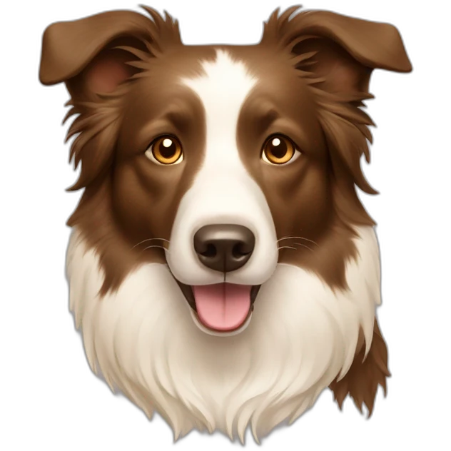 border collie dog light brown cream emoji