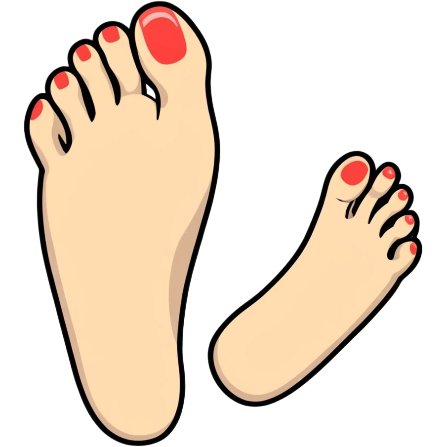 foot with long flexible toes spread wide apart like fingers emoji