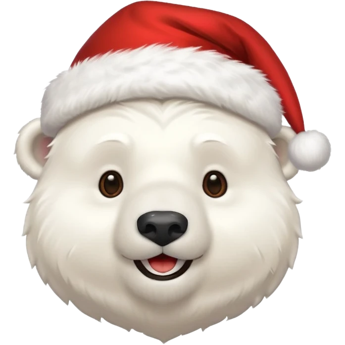 polar bear with christmas hat on emoji
