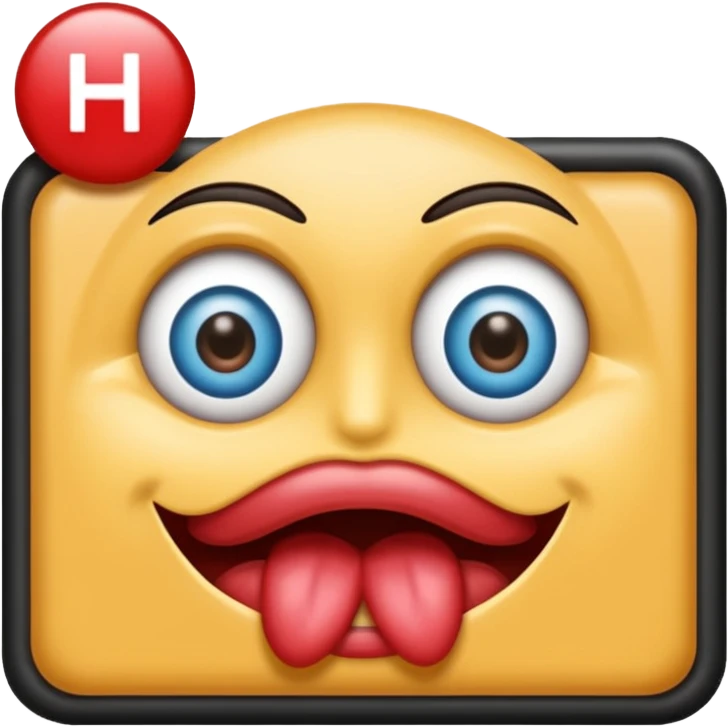 dessiner un Hotel, met une pancarte "H", rajoute un visage (yeux et bouche)de fou emoji