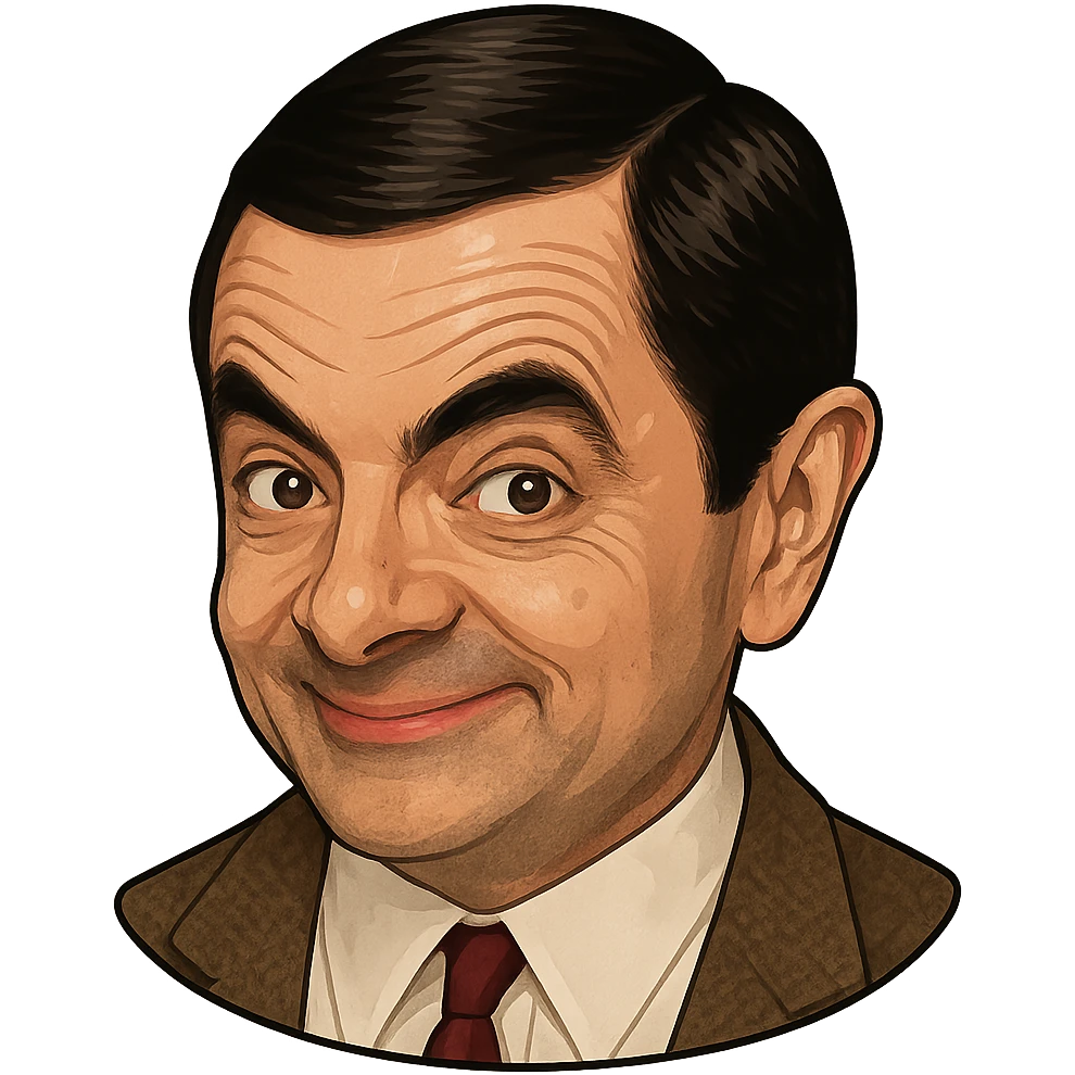 realistic icon of Mr. Bean's face, color, simplified for icon use emoji