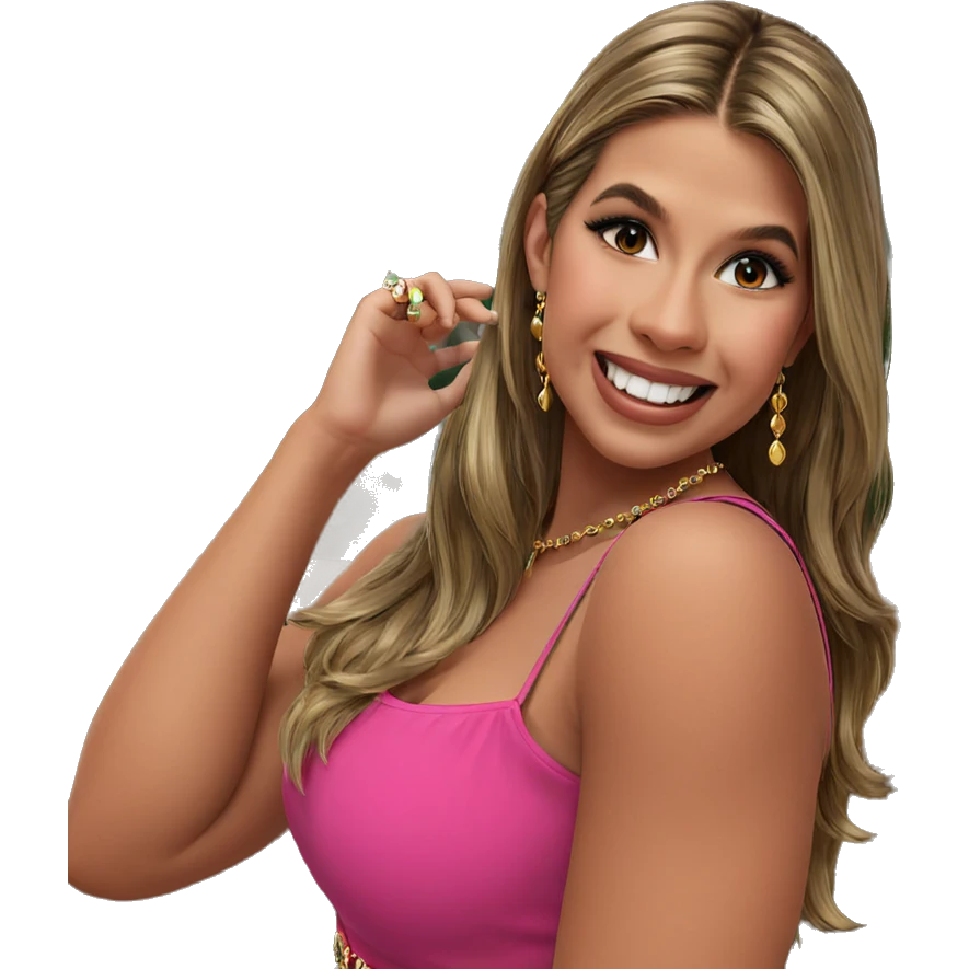 smiling girl with jewelry emoji