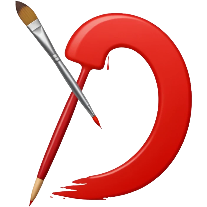 Red line painting brush emoji