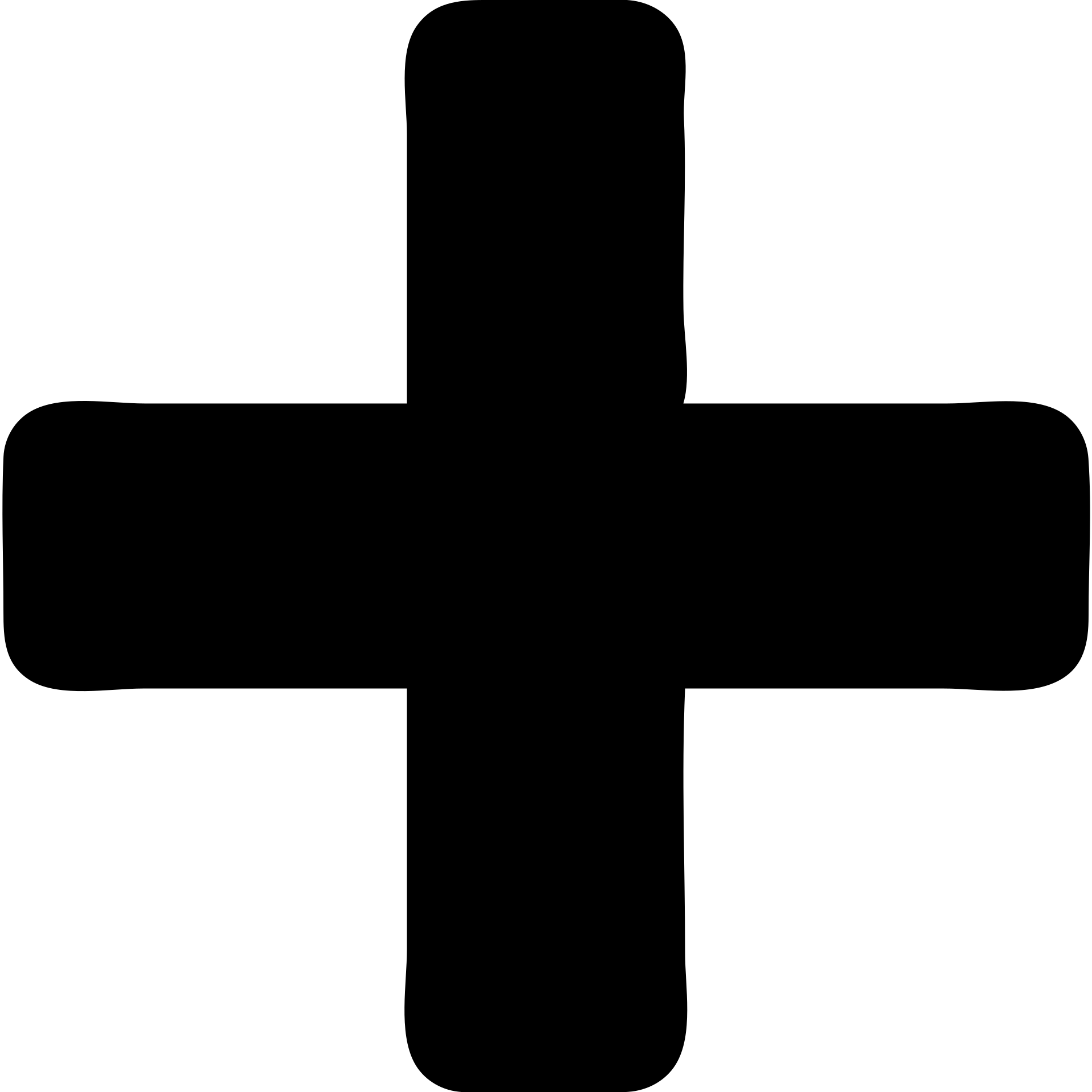 minimalist plus icon, solid black, no outline emoji
